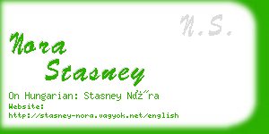 nora stasney business card